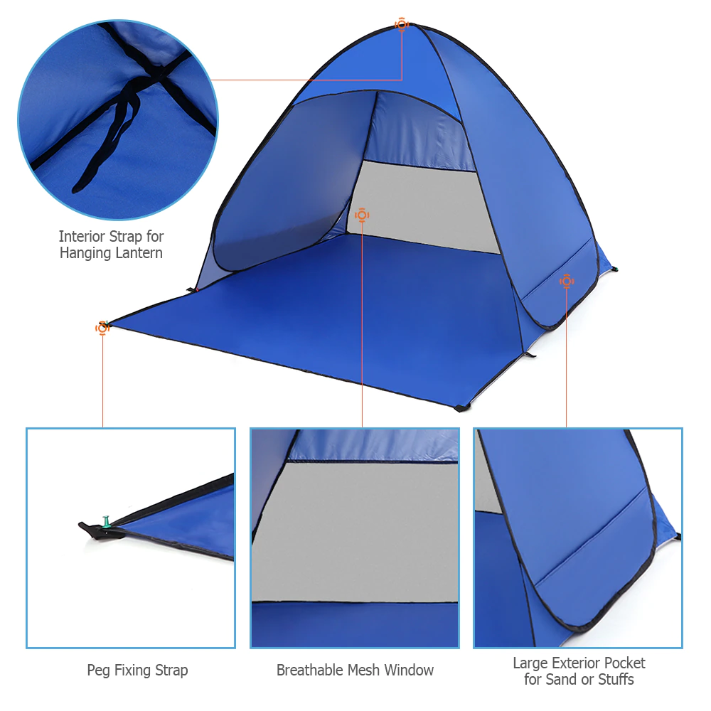Cheap Goat Tents Lixada Automatic Instant Pop Up Beach Tent Lightweight Outdoor UV Protection Camping Fishing Tent Cabana Sun Shelter   